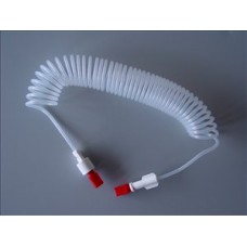 Extension set spiral coiled polyethylene 1mm id x 2.4ml x 300cm male/female luer lock